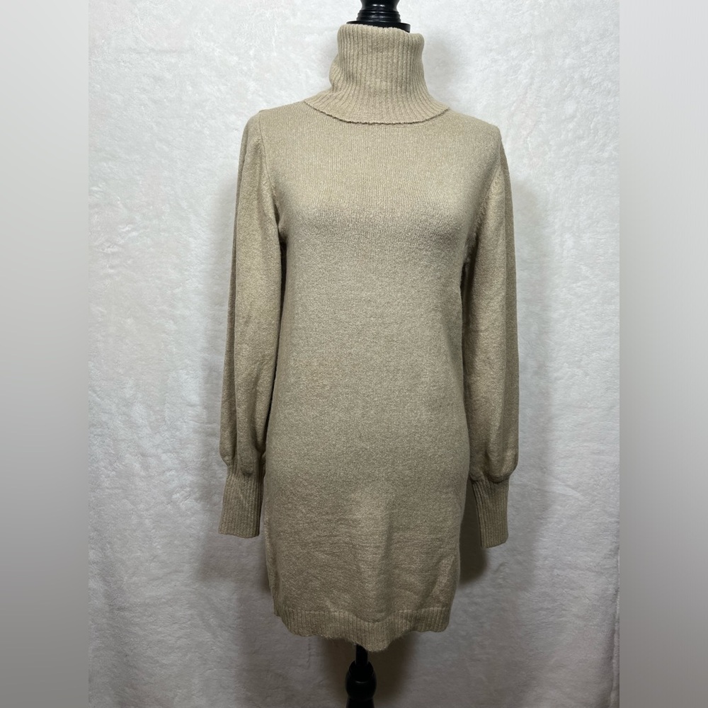 Princess Polly Tan Sweater Dress Turtle Neck Size S/M